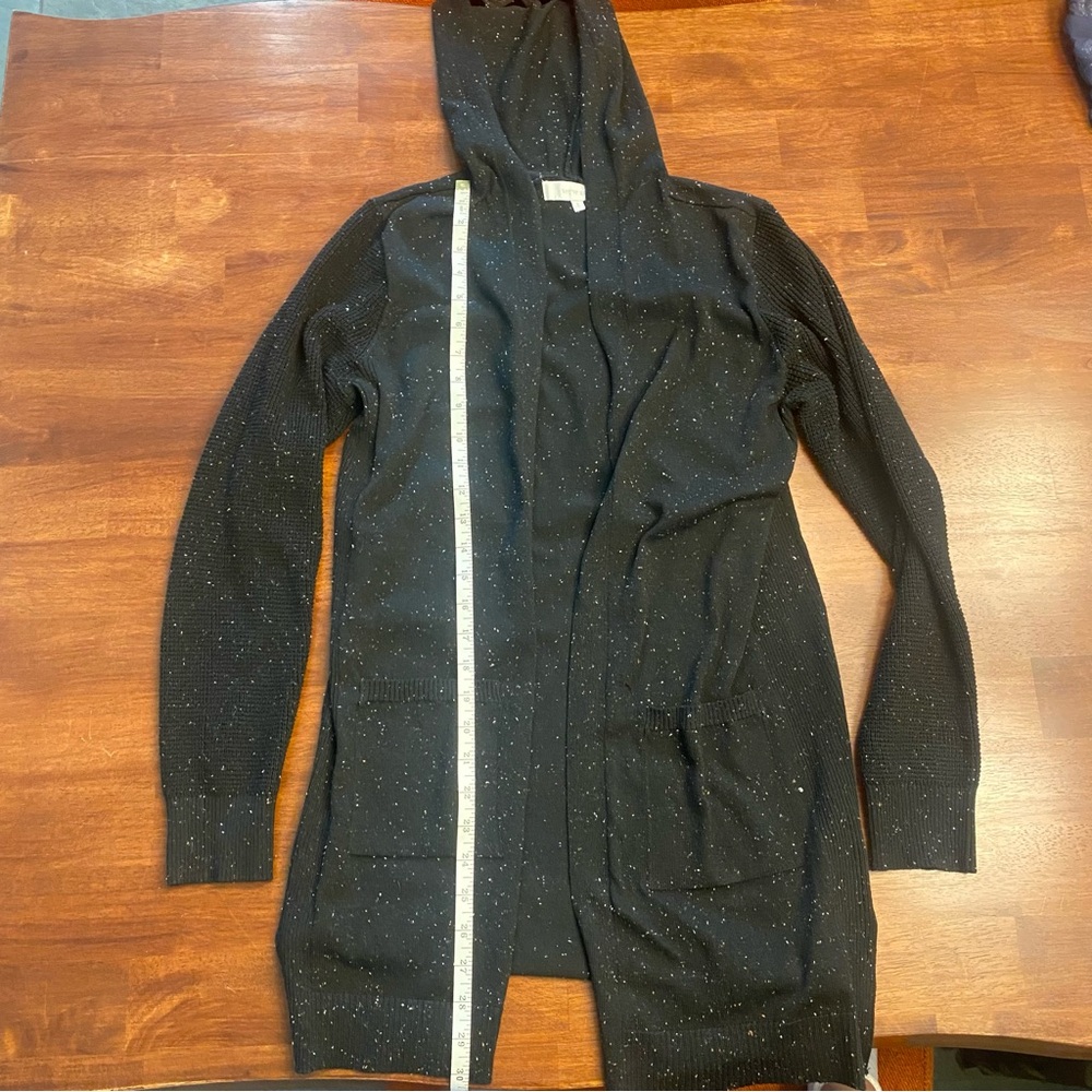 Verve Ami Black Speckled Hooded Cardigan